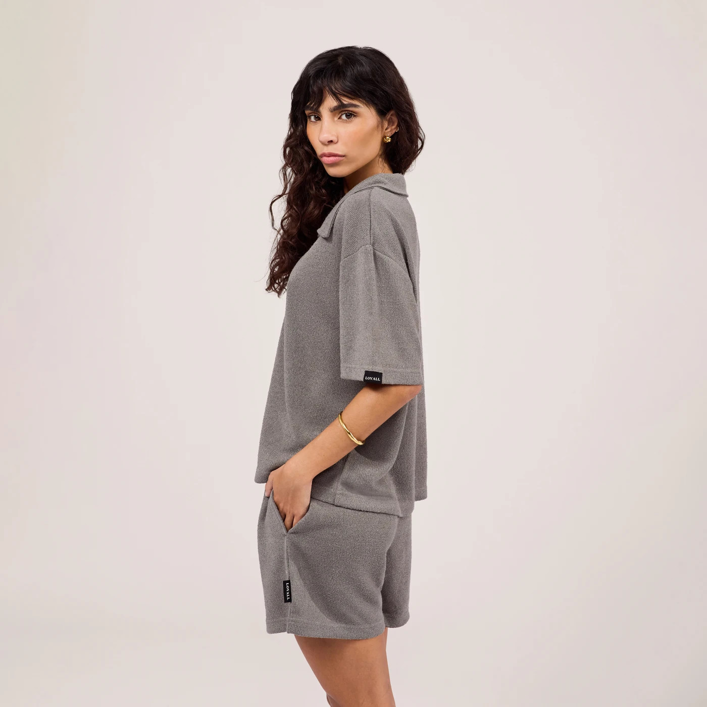 Lightweight Collared Knit Set | Slate Green | LOVALL