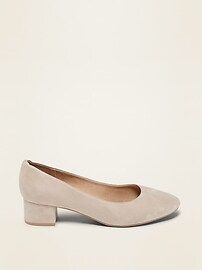 Faux-Suede Mid-Heel Pumps for Women | Old Navy (US)