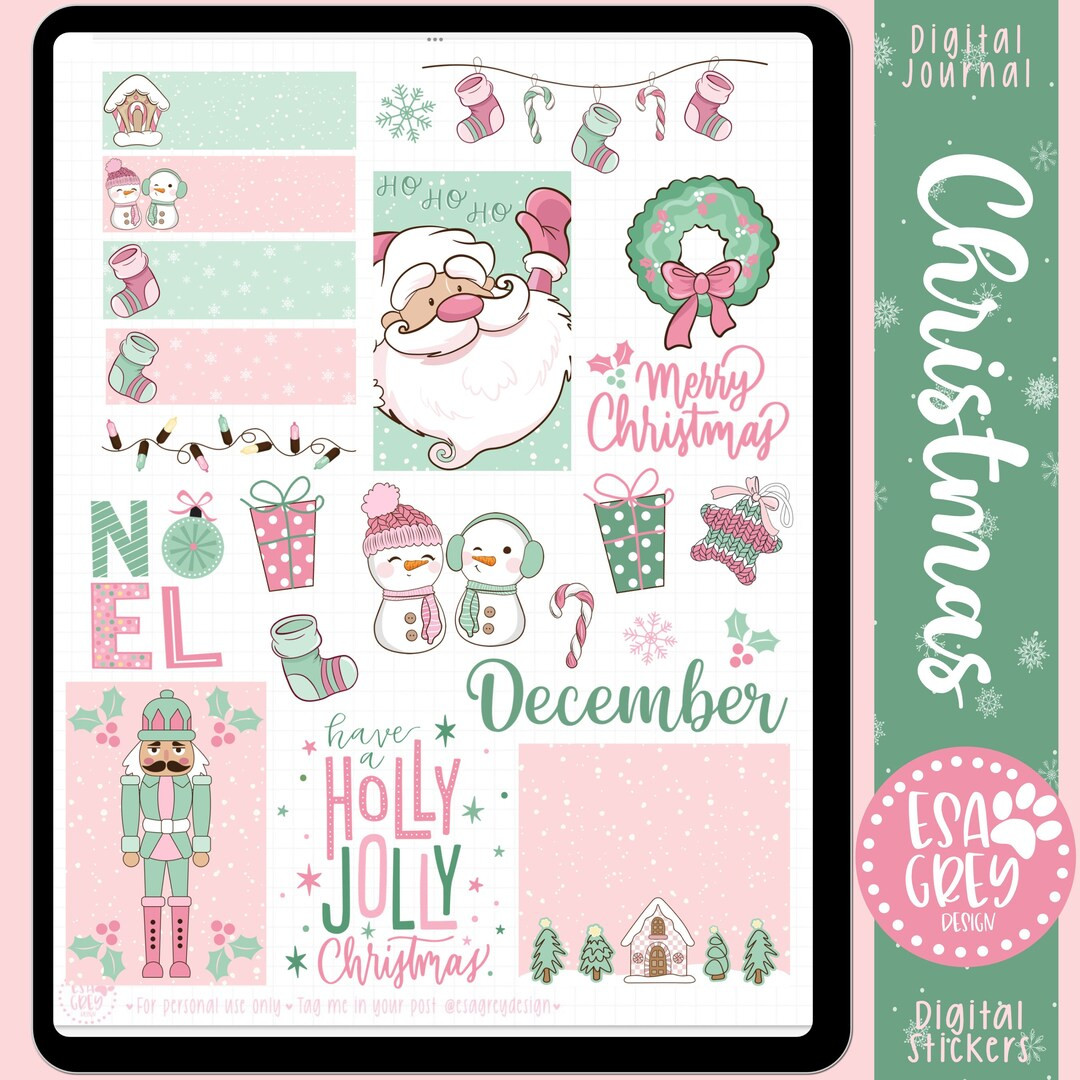 Christmas Fun Stickers | Goodnotes Stickers | Digital Planning Stickers | Christmas Digital Journ... | Etsy (US)