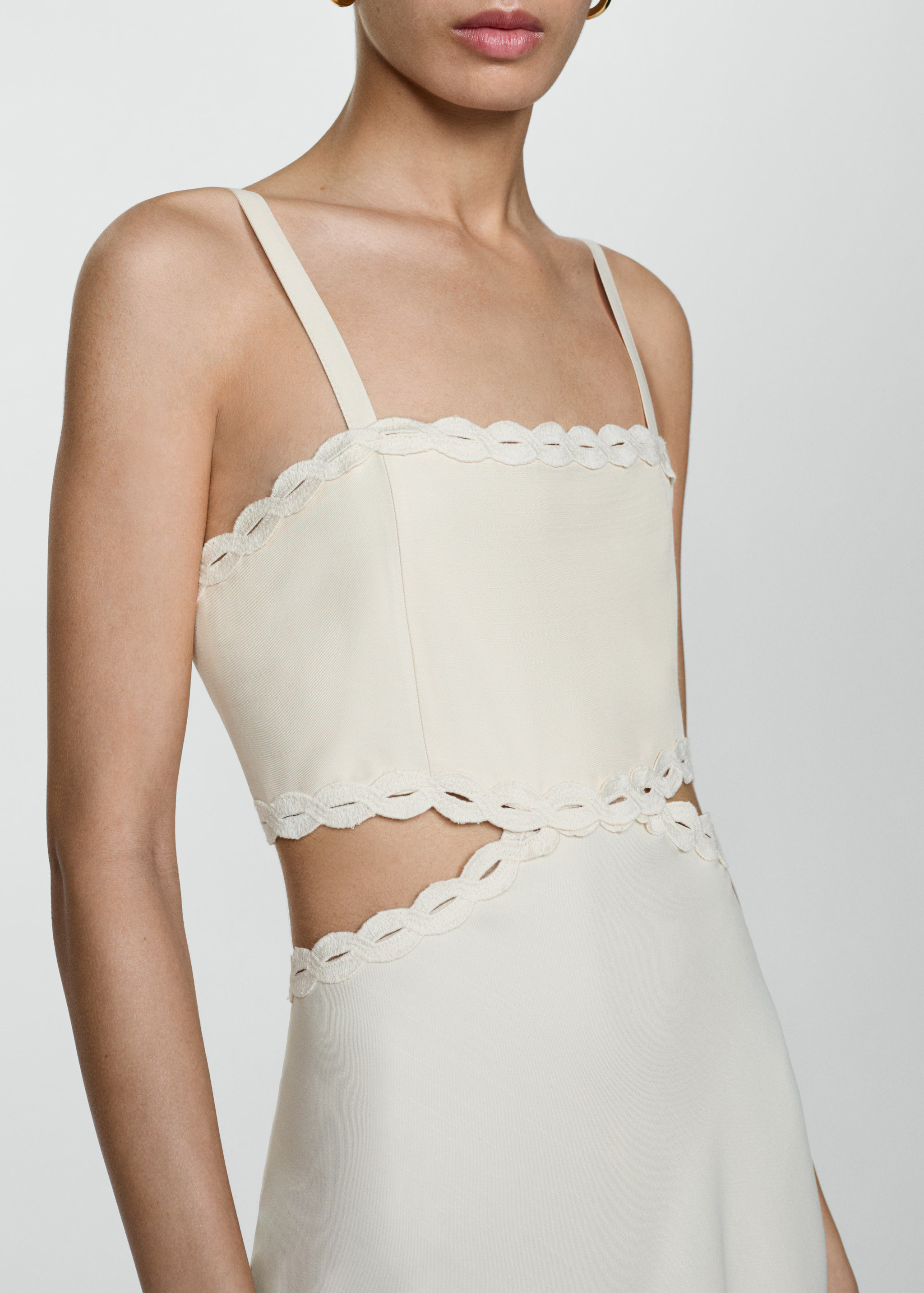 Slit dress with lace detail | MANGO (US)