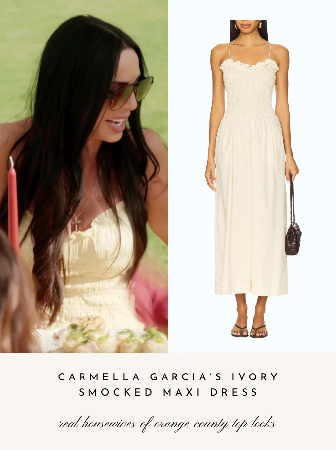 Carmella Garcia's Ivory Smocked Maxi Dress 

 
