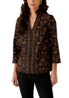 Women's V-Neck Collar Popover Top | Belk