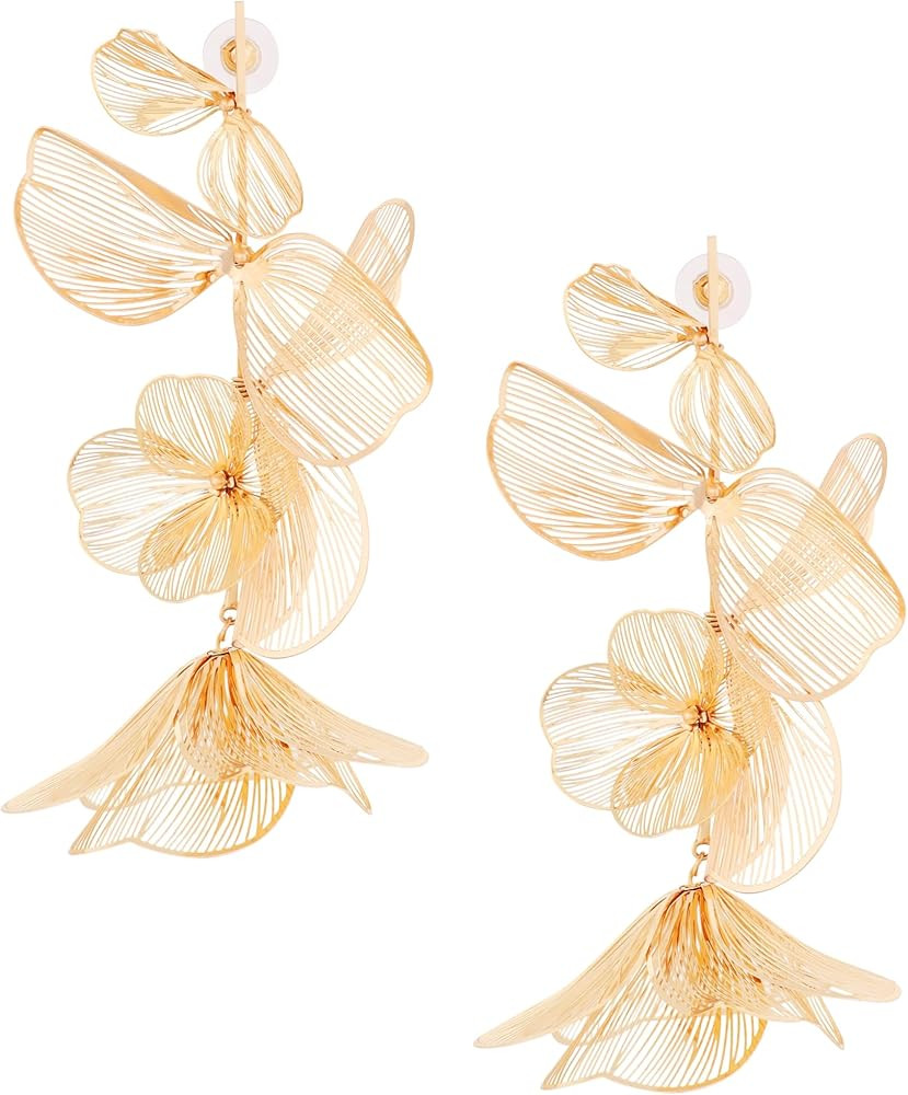 Statement Flower Bunch Dangle Earrings for Women, Floral Jewelry Accessessories Romantic Cool Gif... | Amazon (US)