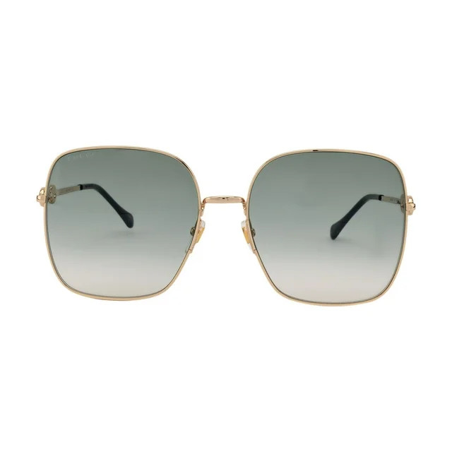 Gucci GG 0879S 003 Gold Metal Square Sunglasses Green Gradient Lens | Walmart (US)