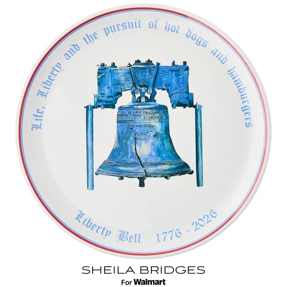 Sheila Bridges Philadelphia Collection Liberty Bell Melamine 14.25" Serving Platter | Walmart (US)