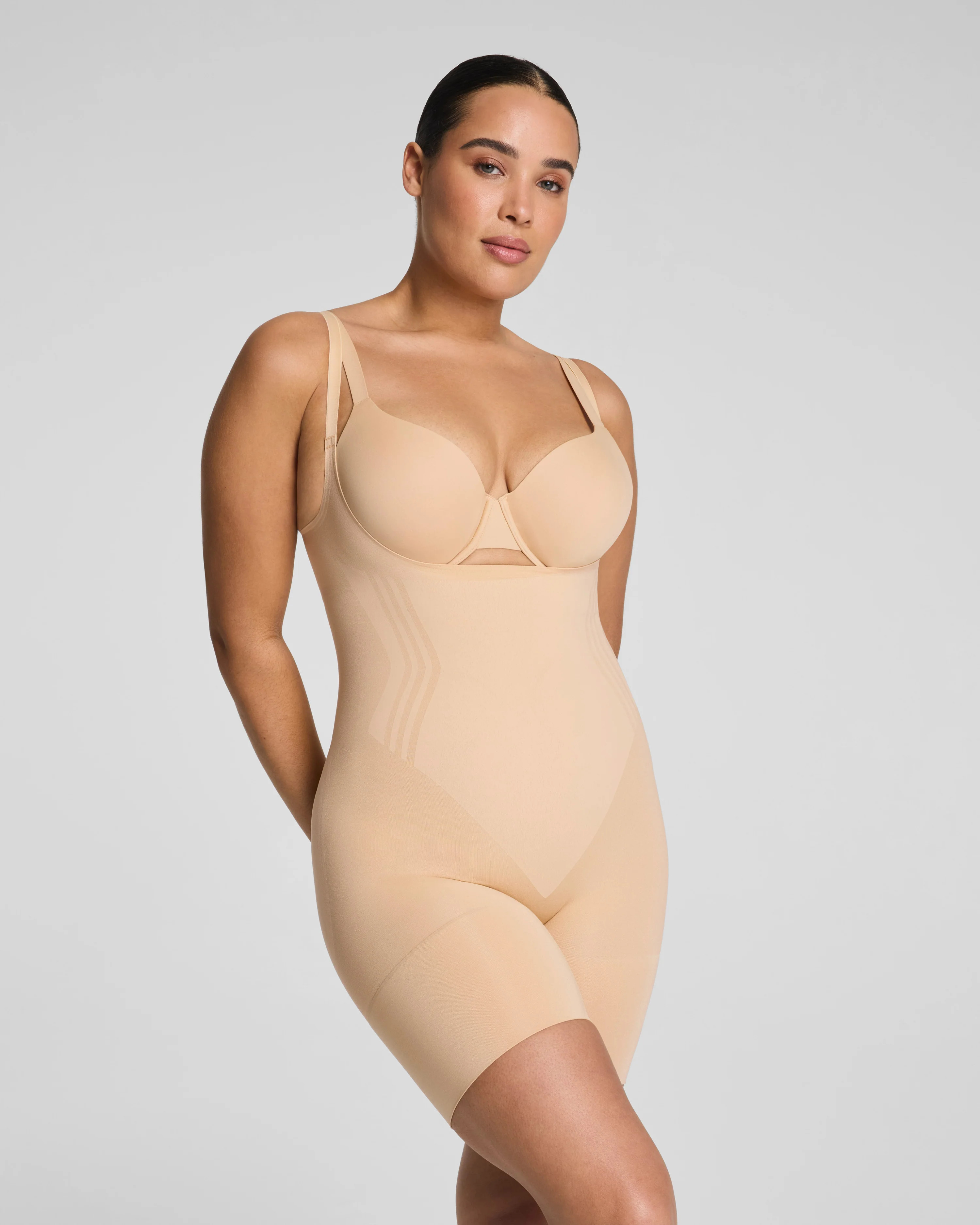 Open-Bust Mid-Thigh Bodysuit | Spanx