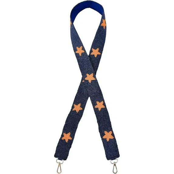 Lashicorn Beaded Purse Strap Navy Blue & Orange Stars College Pro GameDay Denver Clear Handbag Re... | Walmart (US)