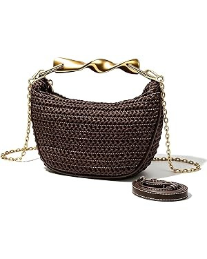 BaiYouDa Mini Straw Crossbody Bags for Women Summer Beach Clutch Purses Handmade Woven Handbag wi... | Amazon (US)