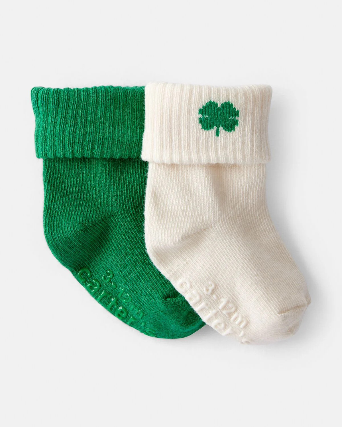 Baby 2-Pack St. Patrick's Day Shamrock Ankle Socks - Green/White | Carter's | Carter's Inc