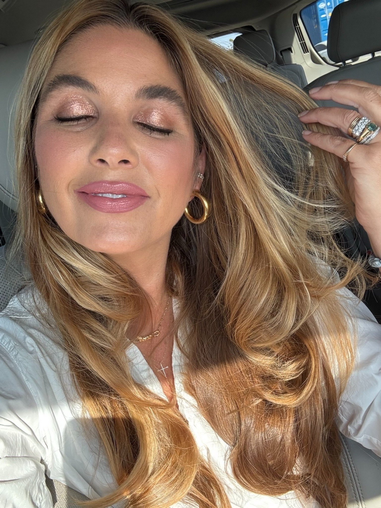 Eyeshadow is When the Sun Sets. 
Also likely mascara, the 2 things I used on my hair and my lip combo (YSL undressed Pink lip liner and Armani 503 lipstick).

#LTKBeauty #LTKgrwm