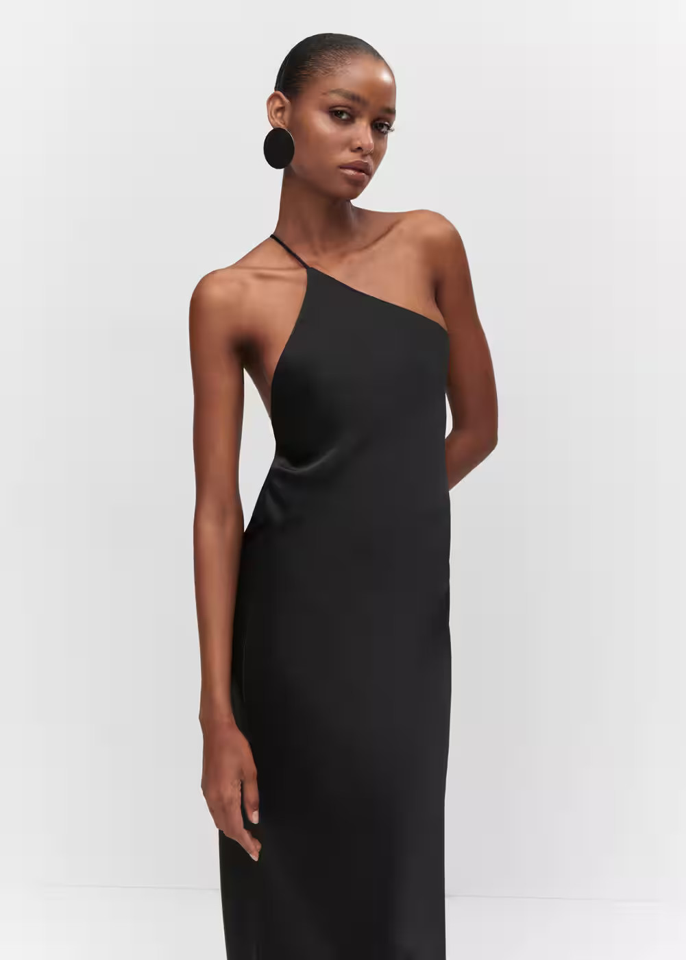 Open-back satin-effect dress -  Women | Mango USA | MANGO (US)