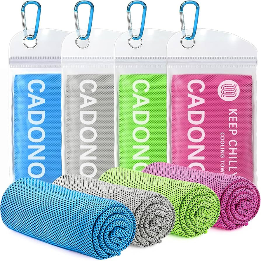 4 Pack Cooling Towel (40"x12"), Soft Breathable Chilly Towel, Ice Towel, Microfiber Towel for Yog... | Amazon (US)