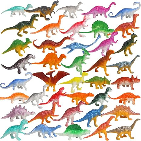 39 Piece Mini Dinosaur Figures, Assorted Vinyl Plastic Dinosaur Toys for Easter Gifts Dino Party ... | Amazon (US)