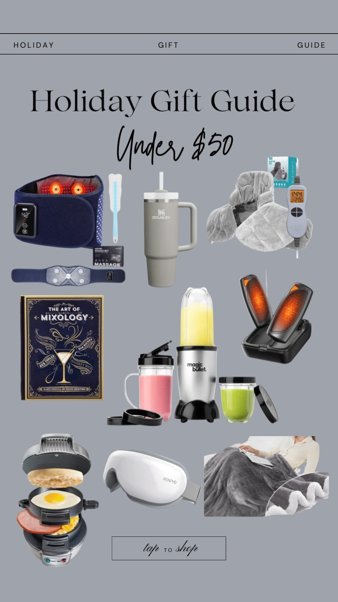 Unisex gift guide under $50 with cozy, practical favorites anyone would love — from kitchen finds and cocktail essentials to warming self-care must-haves. Perfect for friends, coworkers, couples, or anyone on your list. Affordable gifts that still feel thoughtful and elevated! 

#giftguide 
#unisexgifts #giftideasunder50
#affordablegifts #holidaygifts #ltkunder50 #giftinspo

#LTKSeasonal #LTKHome #LTKActive #LTKFindsUnder50 #LTKBeauty #LTKMens #LTKFindsUnder100 #LTKHoliday #LTKselfcare #LTKGiftGuide