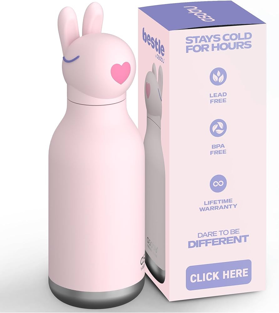 asobu Bestie Bottle Insulated Stainless Steel Water Bottle with Detachable Soft Animal Head Fun D... | Amazon (US)