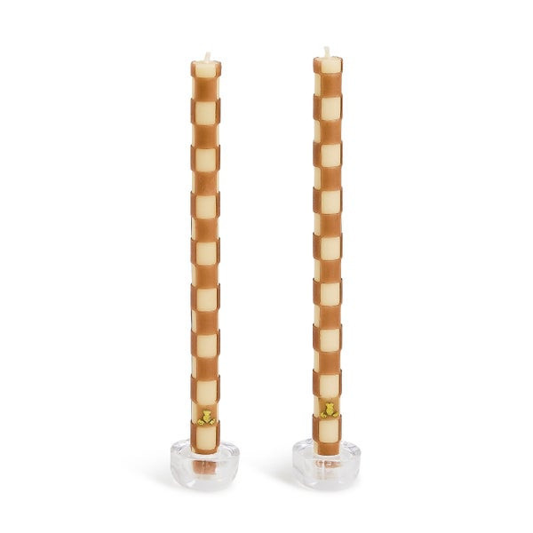 MacKenzie-Childs Mocha Check Dinner Candles | MacKenzie-Childs