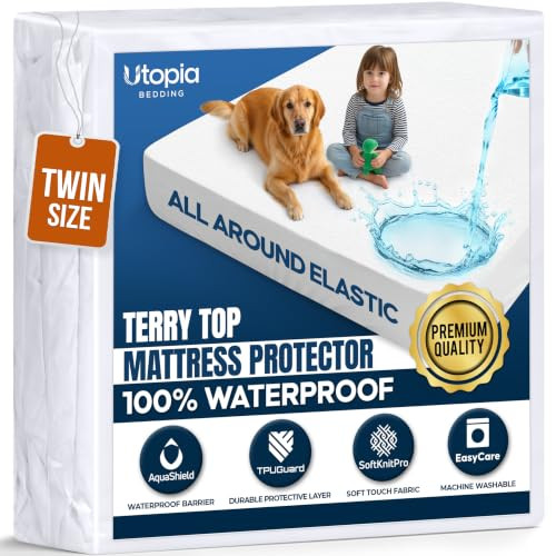 Waterproof Twin Size Mattress Protector fits Upto 15" Deep Pocket | Amazon (US)