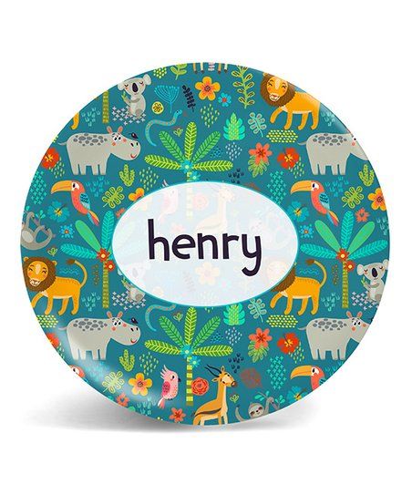 Green Jungle Personalized Plate | Zulily