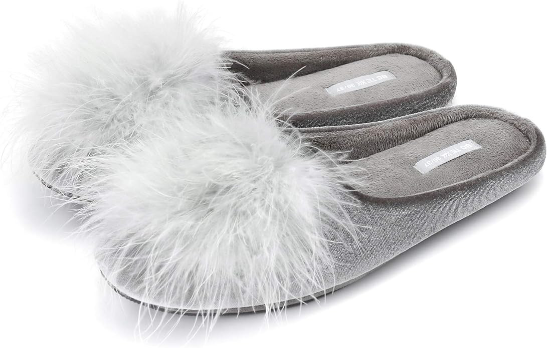 BCTEX COLL Women's Cozy Velvet Memory Foam House Slipper, Ladies Fuzzy Bedroom Slipper Non-slip S... | Amazon (US)