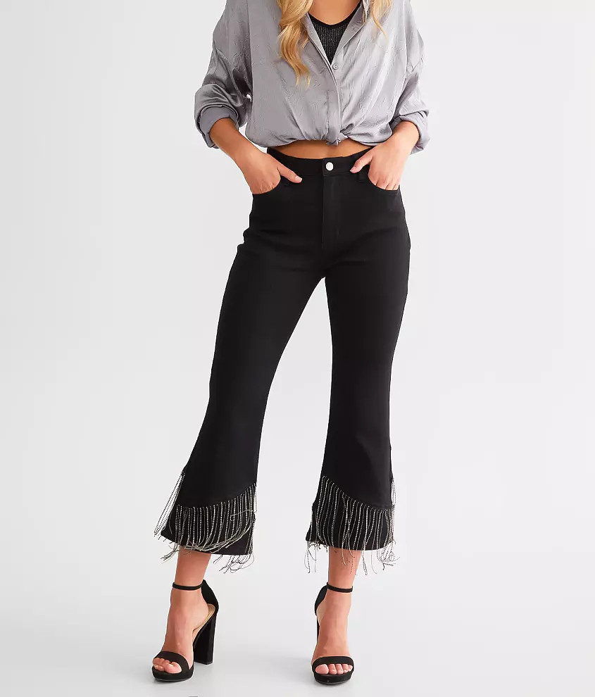Blue B Rhinestone High Rise Cropped Flare Jean | Buckle