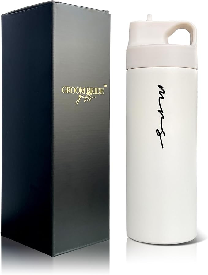 Mr&MrsGifts Mrs Gifts Travel Tumblers Mrs Honeymoon Travel Mugs 16oz Double-Walled Insulated Cups... | Amazon (US)