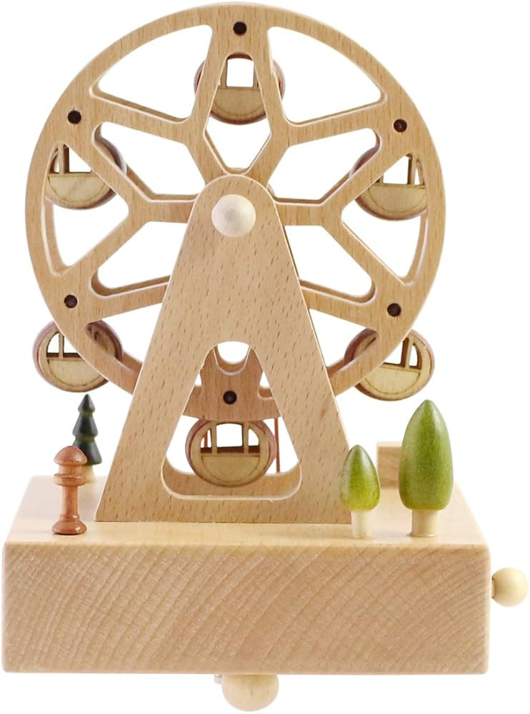 Cute Quality Made Wooden Musical Box Featuring Ferris Wheel With Small Swinging Cabins | Plays "C... | Amazon (US)
