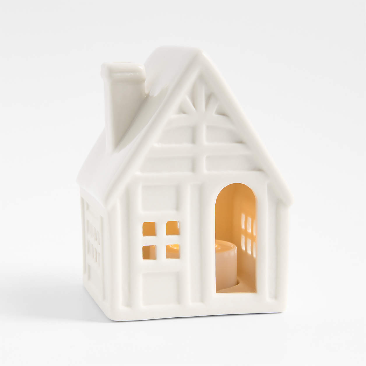 White Ceramic Holiday Cottage + Reviews | Crate & Barrel | Crate & Barrel