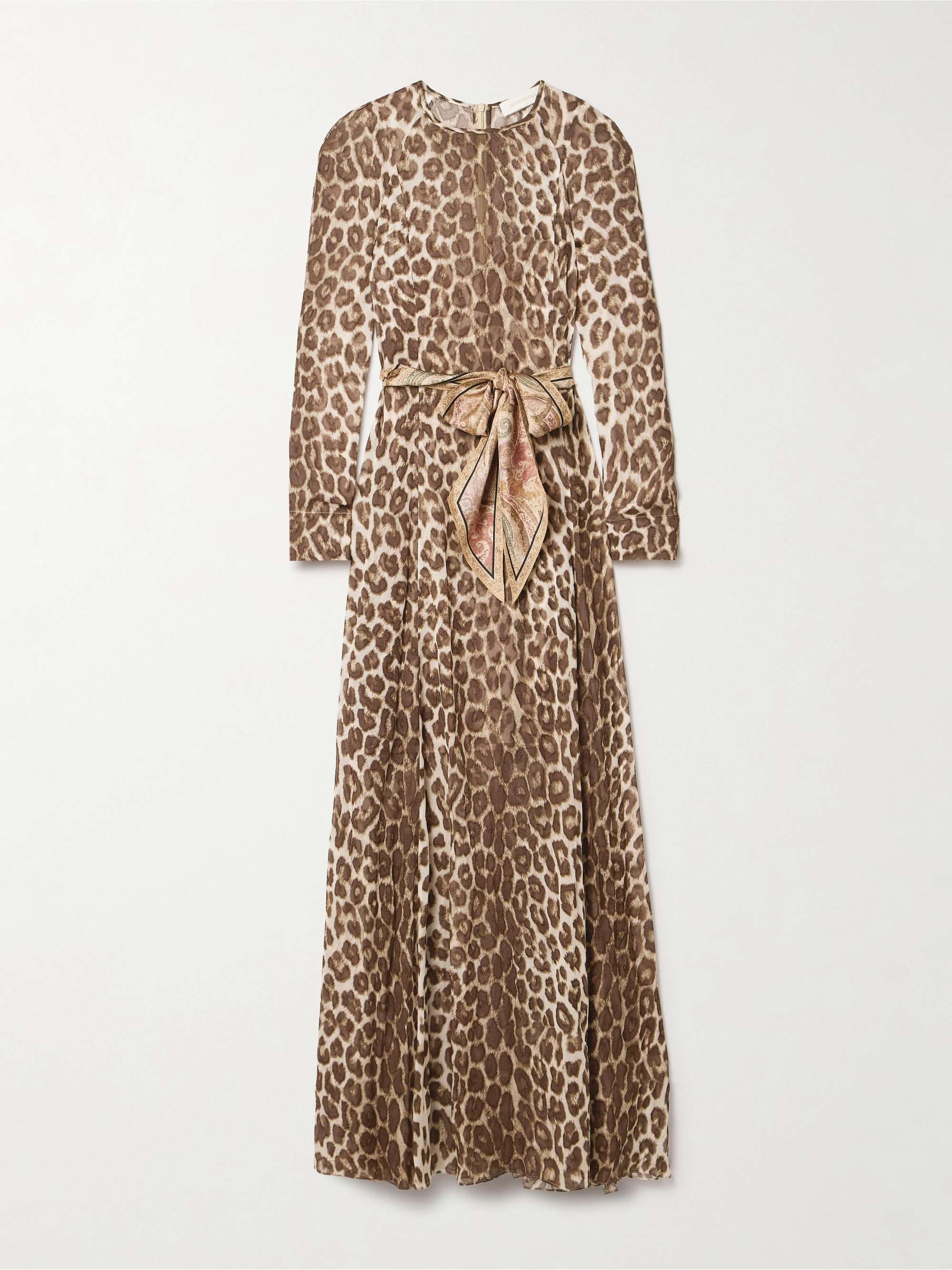 Illustration belted leopard-print chiffon maxi dress | NET-A-PORTER (US)