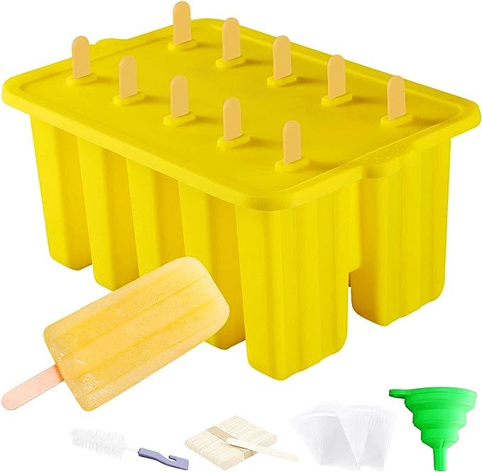 Popsicle Molds,Abozoy Ice Pop Molds BPA Free,Reusable 10 Pieces Popsicle Maker,Silicone Popsicle ... | Amazon (US)