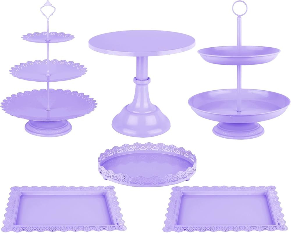 6 Pcs Metal Cake Stand Sets for Dessert Table, Cake Pop Stand Set & Dessert Table Trays & Tiered ... | Amazon (US)