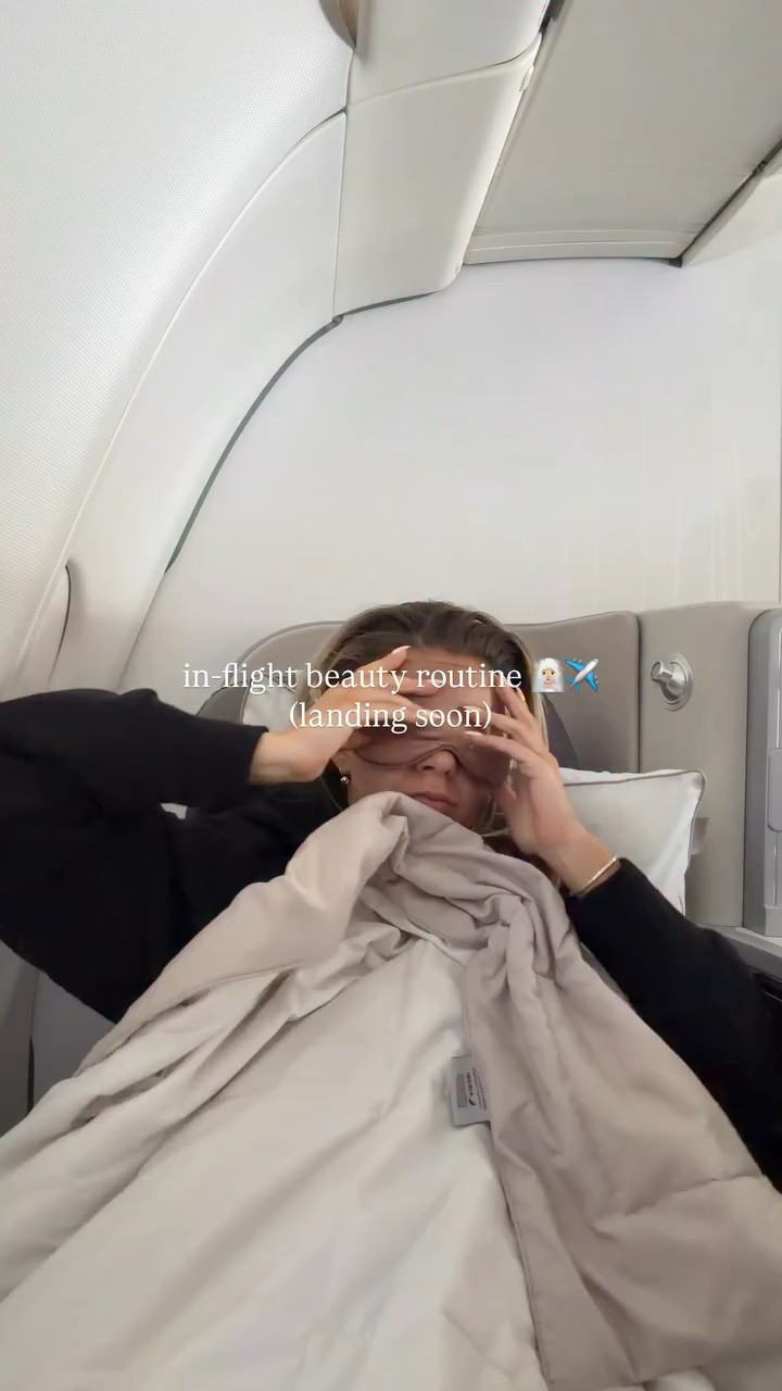 in-flight beauty + skincare routine ✈️ landing in spain 

 #LTKTravel #LTKgrwm #LTKBeauty