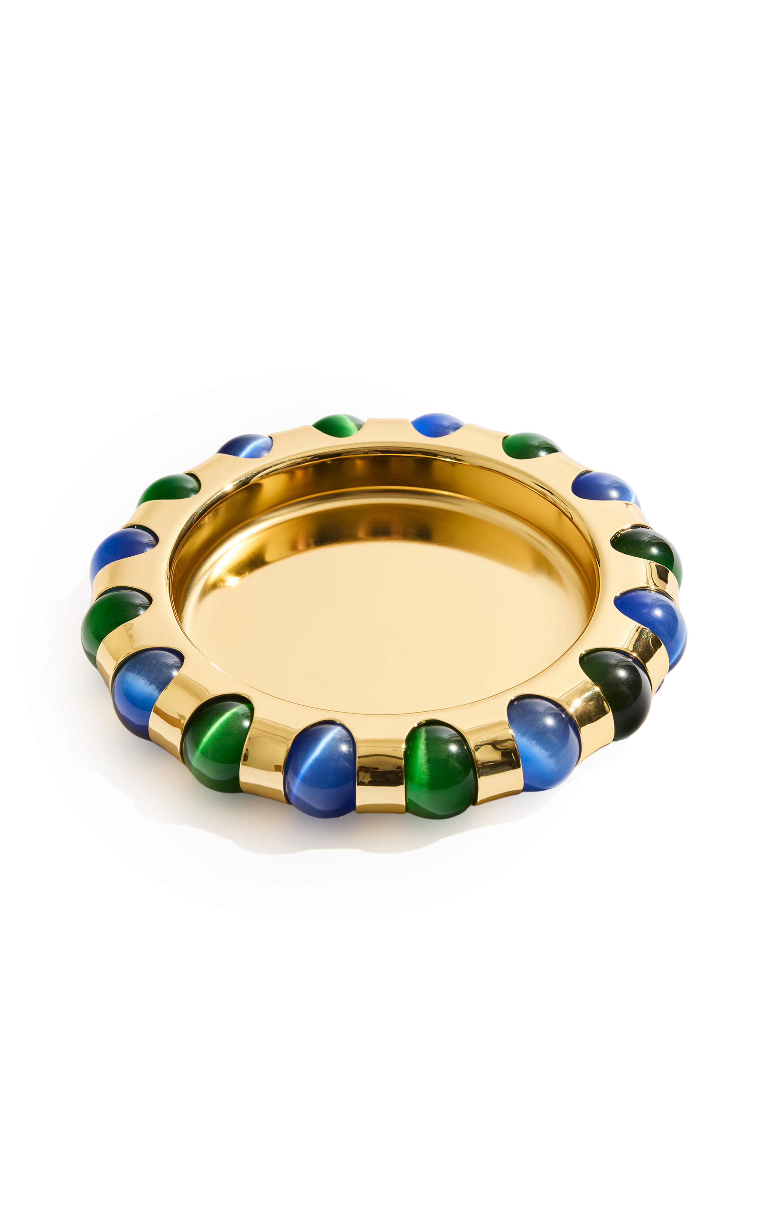 Lagoon Marbles Glass-Embellished Brass Dish | Moda Operandi (Global)