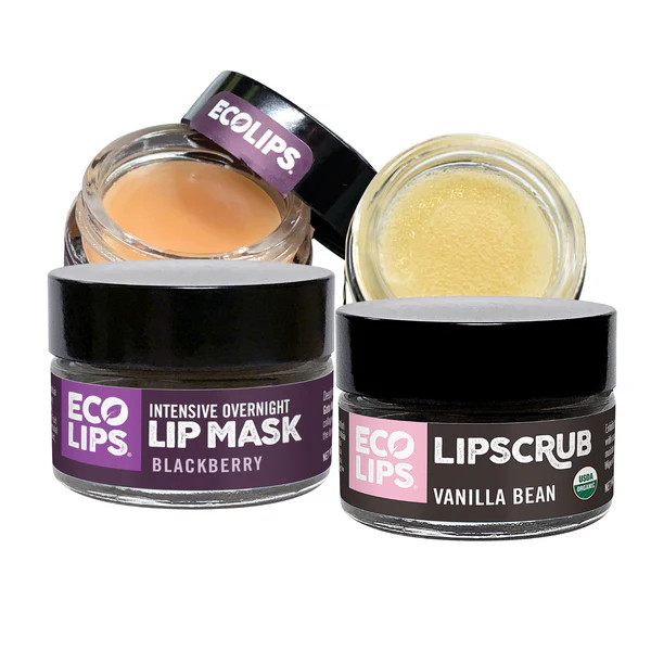 Intensive Overnight Lip Mask & Organic Vanilla Bean Sugar Lip Scrub, 2 Pack | Eco Lips