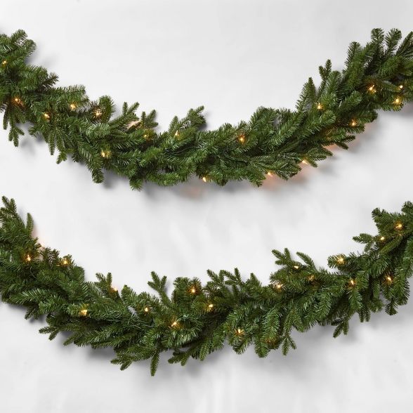 18ft Pre-lit Natural Artificial Garland Clear Lights - Wondershop™ | Target