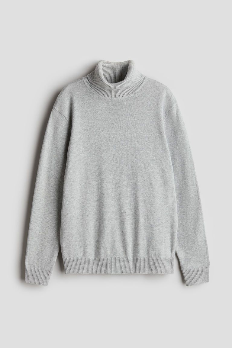 H & M - Cotton Turtleneck Sweater - Gray | H&M (US + CA)