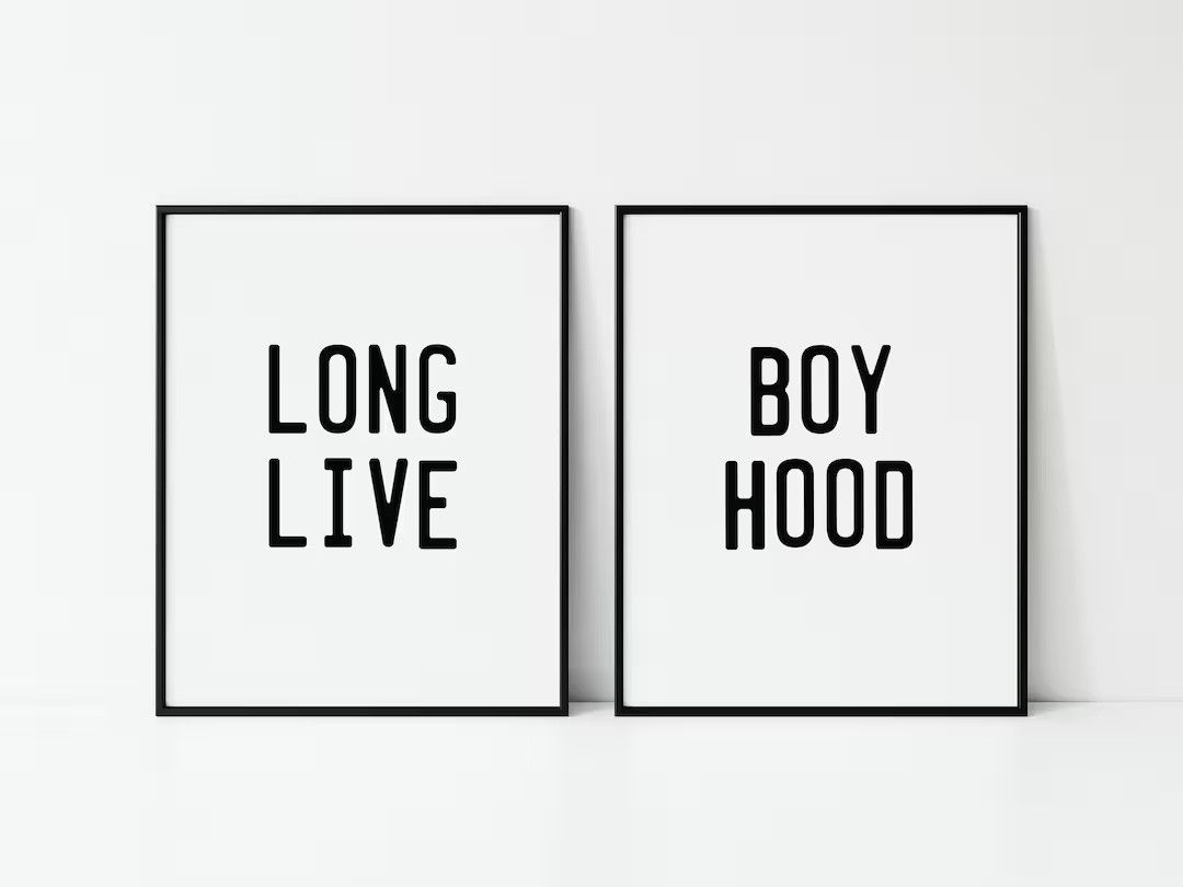 Long Live Boyhood, Digital Printable, Minimalist Decor, Modern Wall Art, Playroom Poster, Nursery... | Etsy (US)