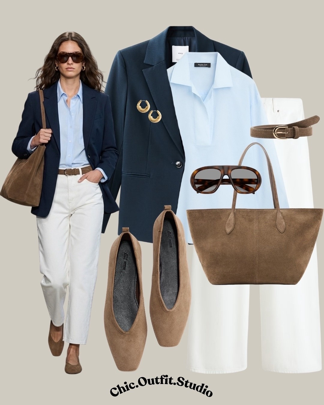 Navy Blazer + Light Tones Look

✨A navy blazer styled with soft neutrals like white, beige, or light blue instantly brightens the look and makes it feel fresh for spring. It’s the perfect balance between structured and relaxed.

✨Great for weekend brunch, travel days, or strolling around the city. Light tones keep it fresh, while the blazer pulls everything together.

✨Tags: navy blazer spring outfit, light neutral outfit, spring layering ideas, casual chic outfit women, european style outfit, capsule wardrobe looks, effortless spring style

#LTKworkwear #LTKspring #LTKshoes