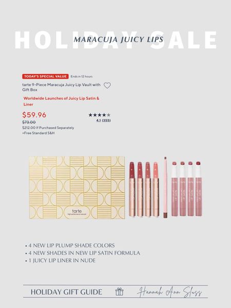 Tarte maracuja juicy lips on sale TODAY ONLY! This whole set is only $60 instead of $212! Basically getting 6 juicy lips for free 😍 

#LTKGiftGuide #LTKbeauty #LTKsalealert