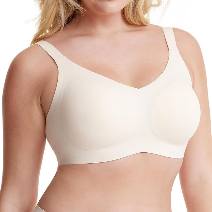 Seamless Bra Jelly Strip Lift Support Wireless Bra Ultra-Comfort Sleep T-Shirt Bra Busty Everyday... | Amazon (US)