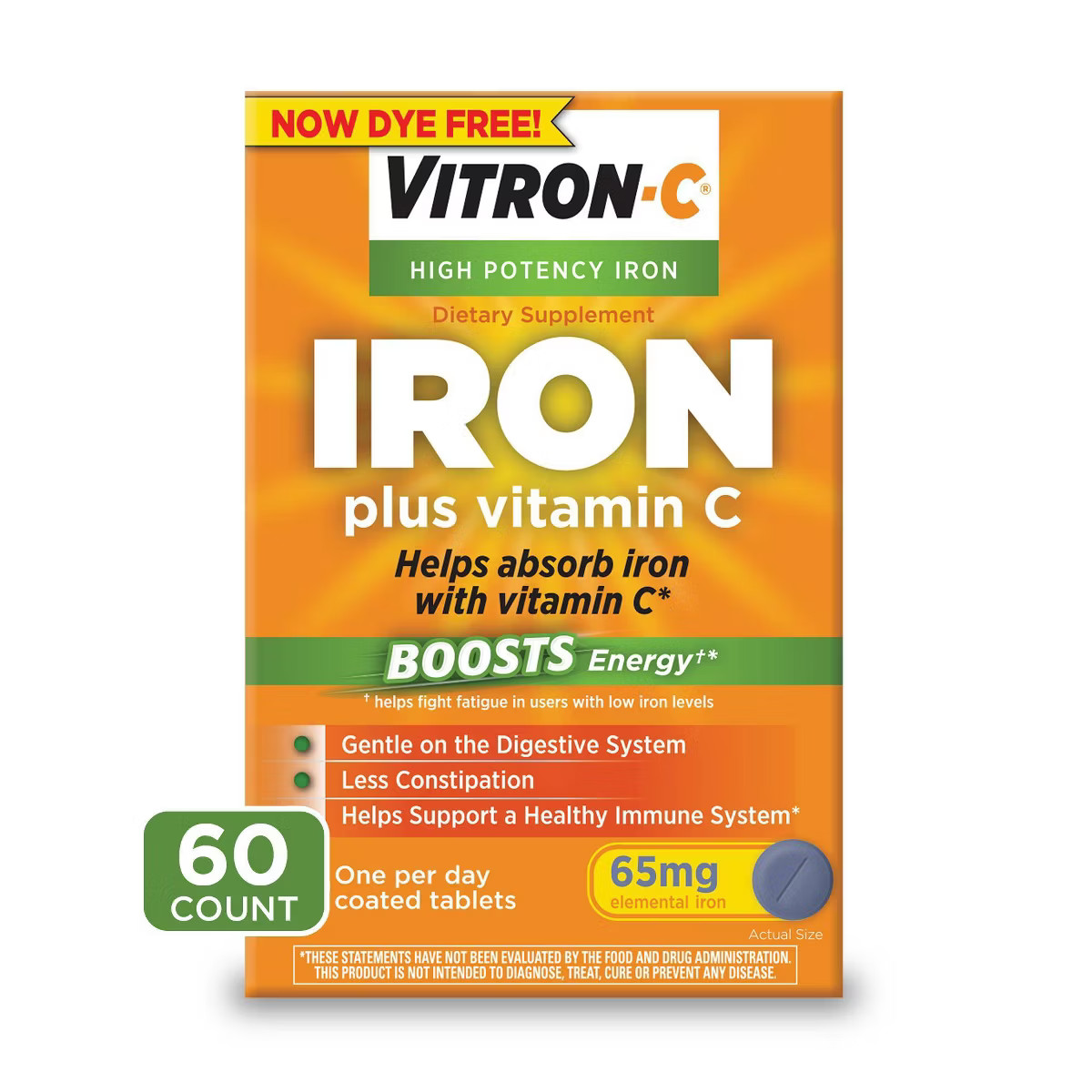 Vitron-C Iron with Vitamin C Immune Support Vegan Supplement Tablet - 60ct | Target