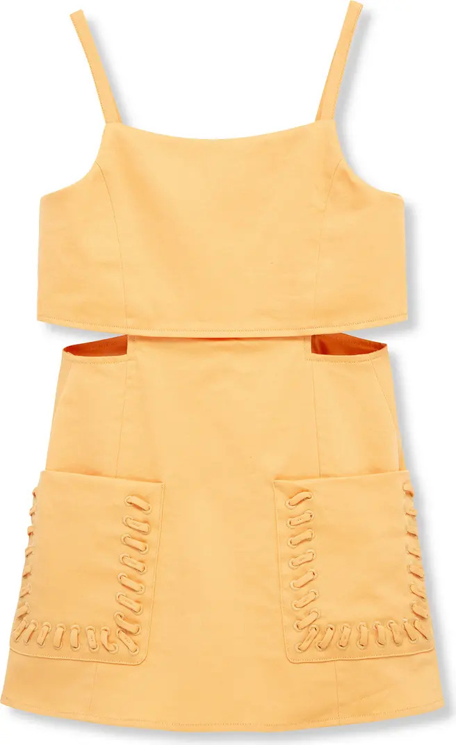 Kids' Cutout Stretch Cotton Romper | Nordstrom