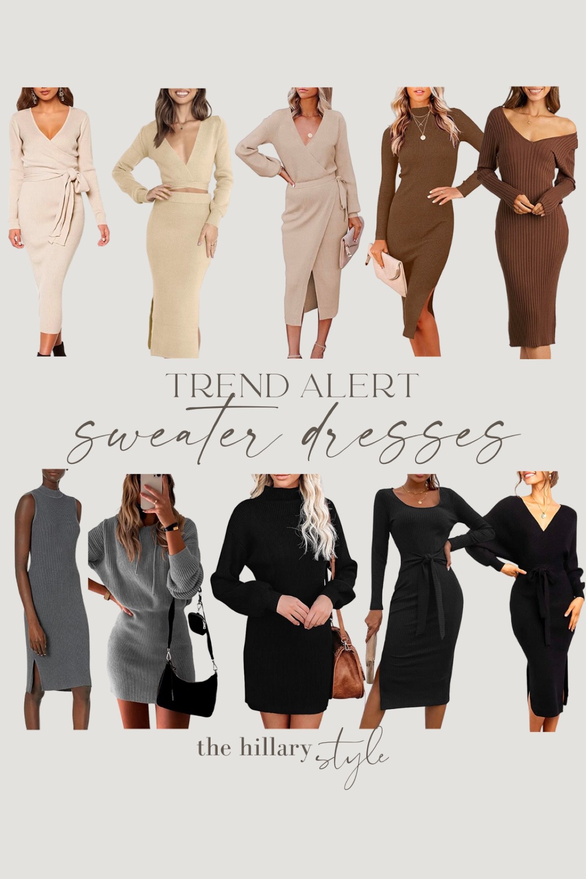 Fall Fashion Trend Alert: ribbed sweater dresses. Sweater dresses are such a versatile fall closet staple. Black sweater dress, neutral sweater dress, ribbed sweater dress, brown sweater dress, fall outfits.

#LTKSeasonal #LTKunder50 #LTKstyletip
