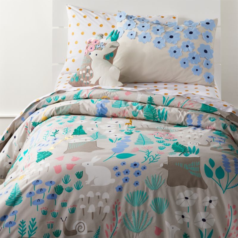 Twin Folktale Forest Duvet Cover | Crate & Barrel