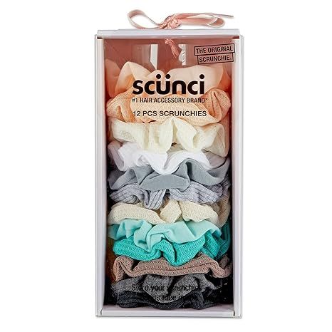 Scunci by Conair Scrunchies Holiday Gift Set for Women, Scrunchie Gift Box with 12 Hair Ties in N... | Amazon (US)