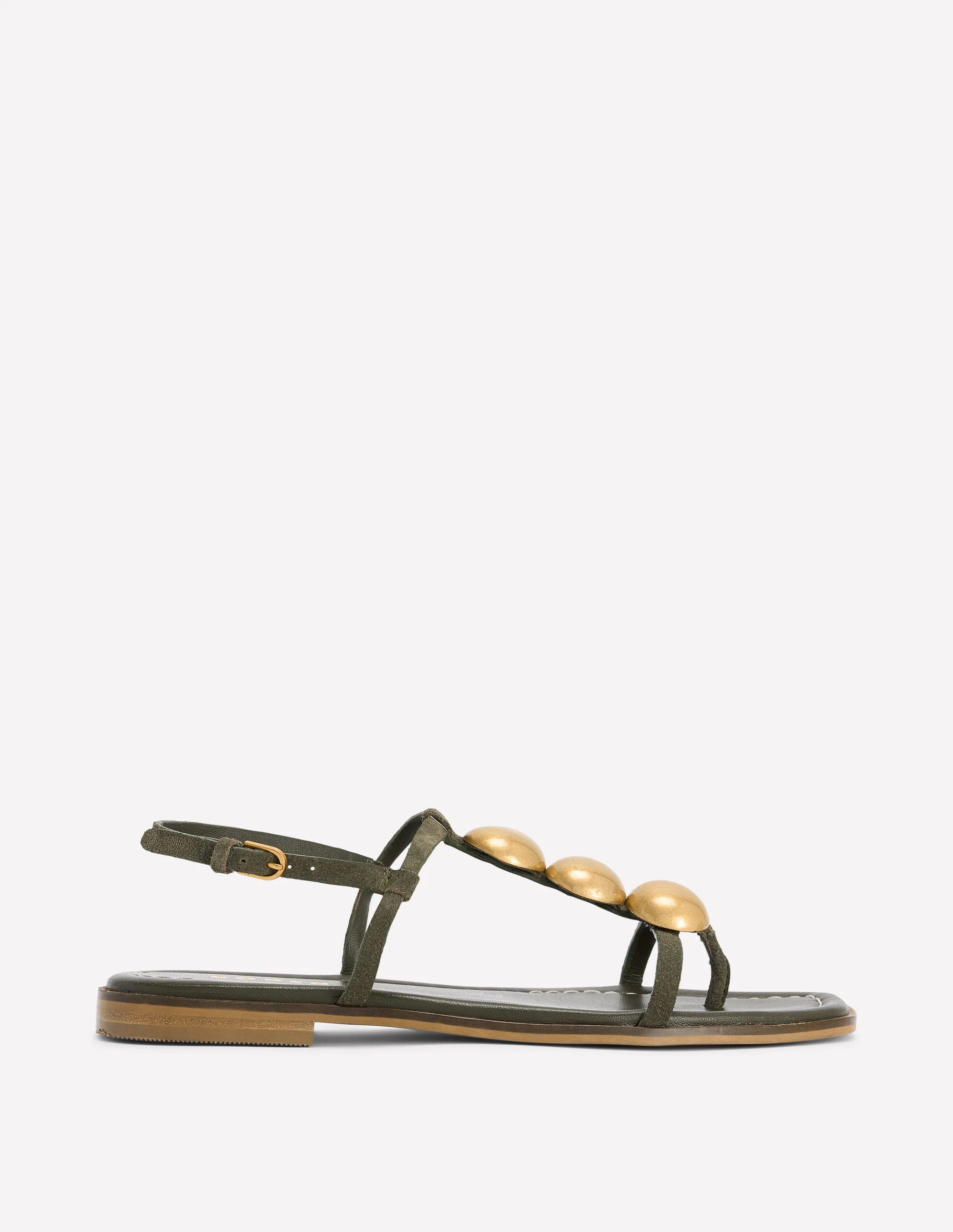 Disc Flat Sandals-Deep Olive | Boden (US)