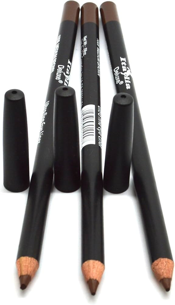 3 Pcs x Italia 1009 Medium Brown Ultra Fine Eye liner Pencil Lip Eyeliner Set + Earring | Amazon (US)