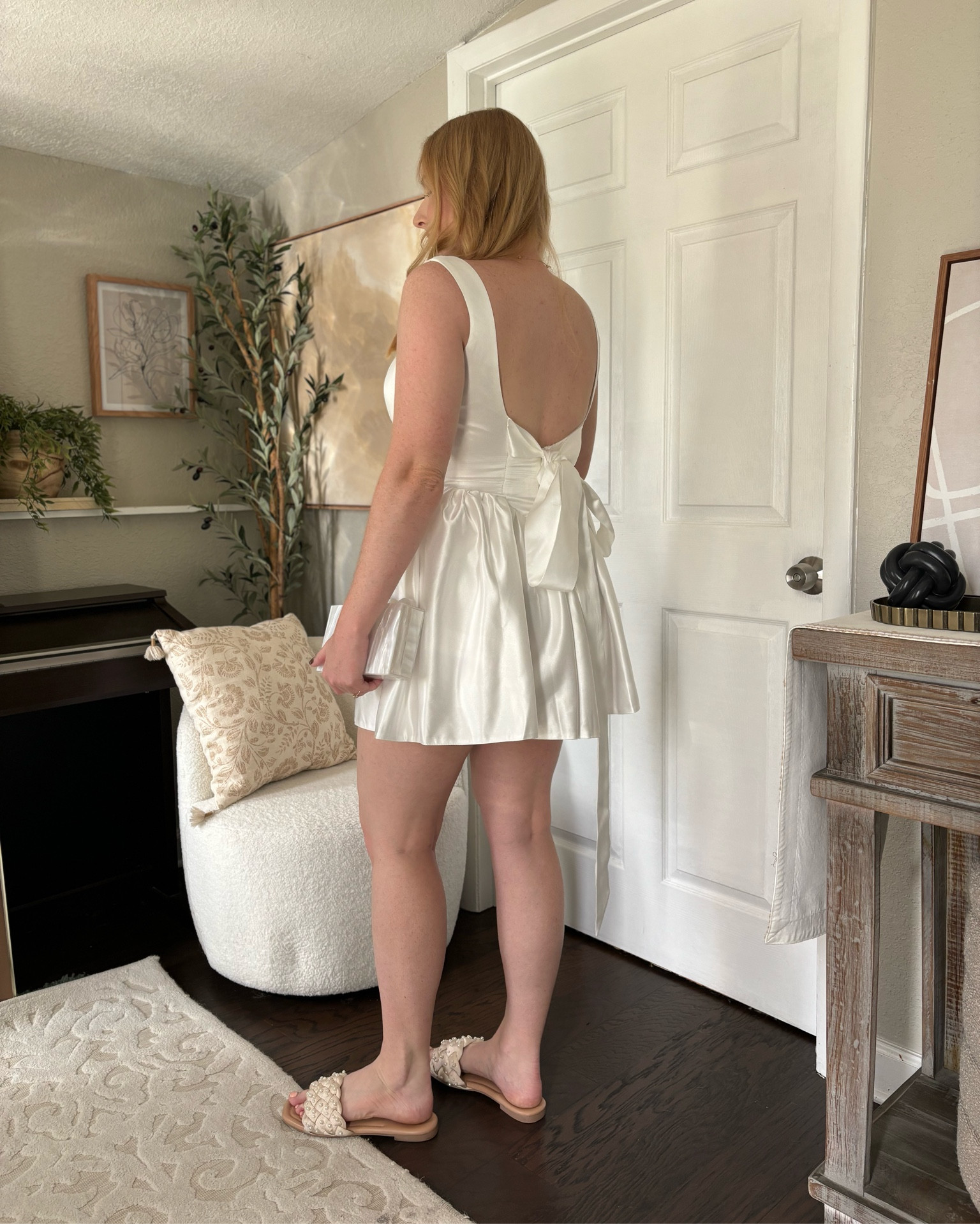 Bow A Line Backless Evening Party Gowns Satin Short Formal Dresses. Bride to be dress. bride outfit for bachelorette party, bride to be outfits, bridal dress, bridal outfit ideas 2024, bride dress for rehearsal 

#LTKParties #LTKMidsize #LTKWedding