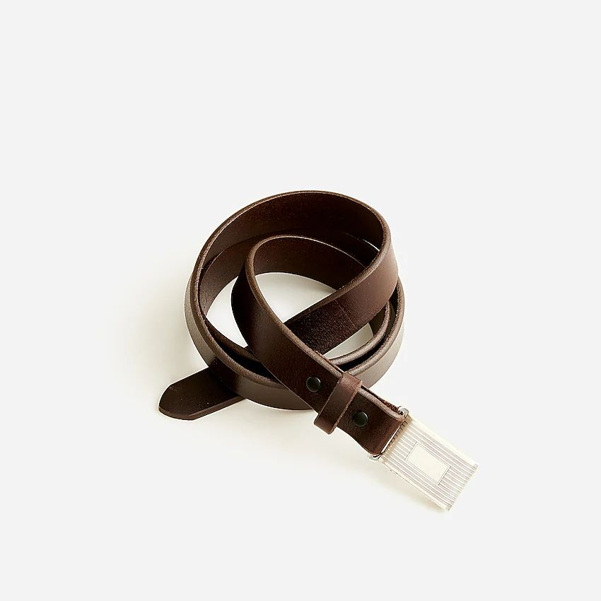Classic leather belt with removable silver-plated buckle | J.Crew US