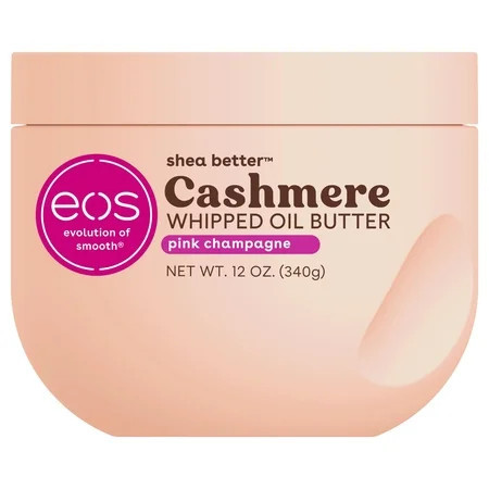 eos Pink Champagne Whipped Body Butter, 72 Hour Moisturizing Body Butter for Dry Skin with Shea, Cocoa & Argan Oil, 12 oz | Walmart (US)