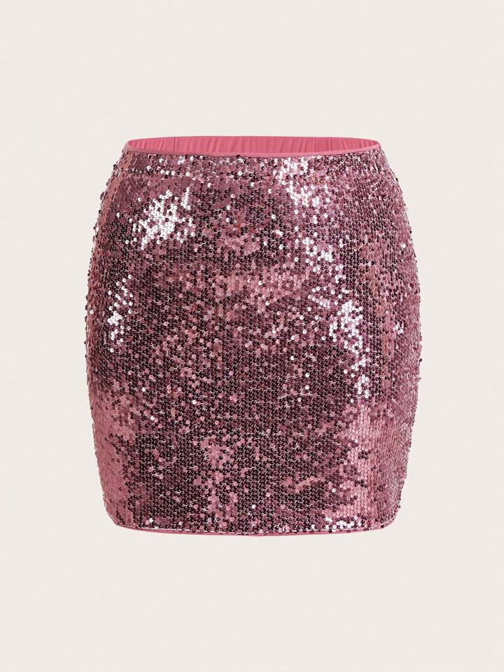 SHEIN ICON Plus Lantejoula Saia Bodycon | SHEIN